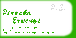 piroska ermenyi business card
